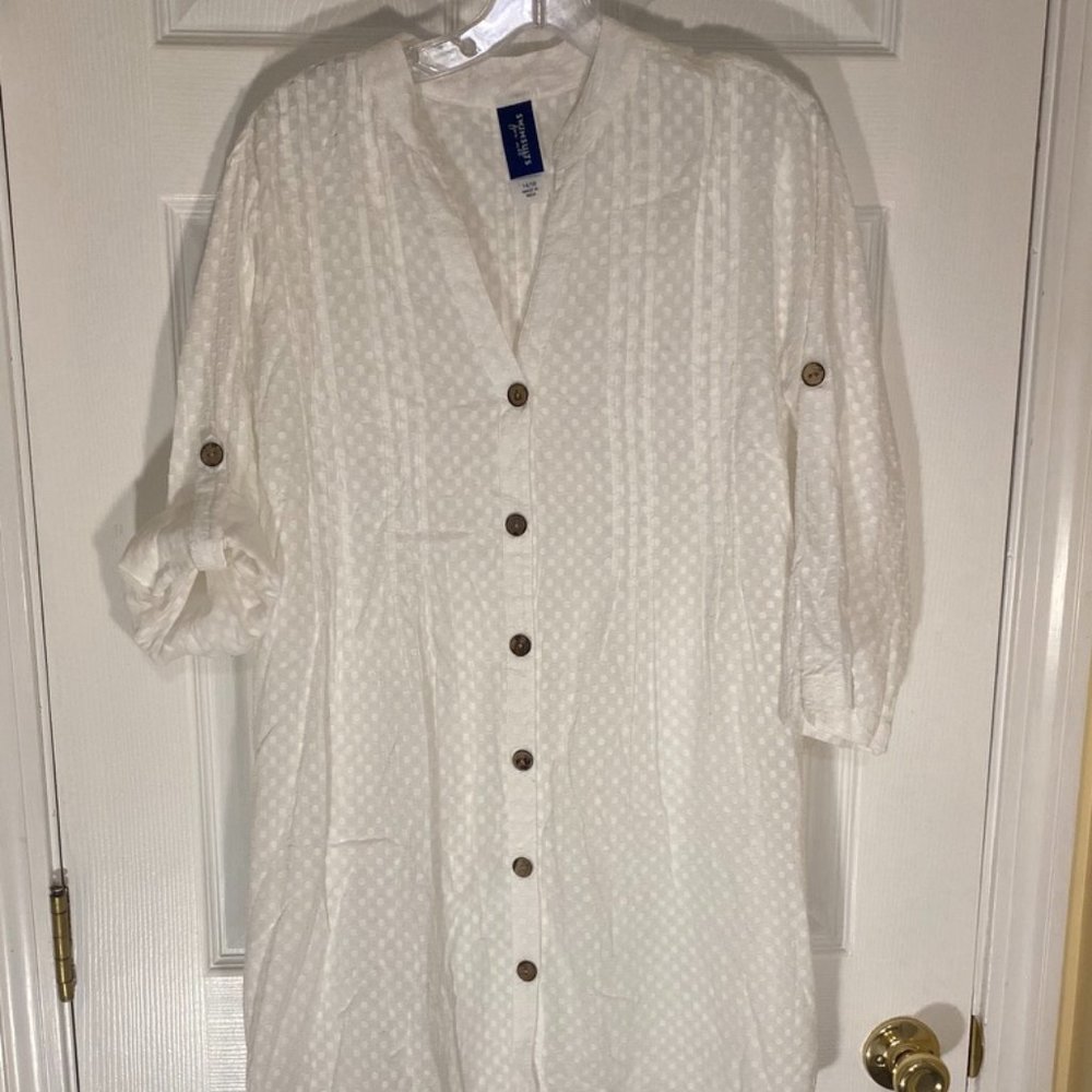 S4A white bathing suit cover up size 14/16 BNWT